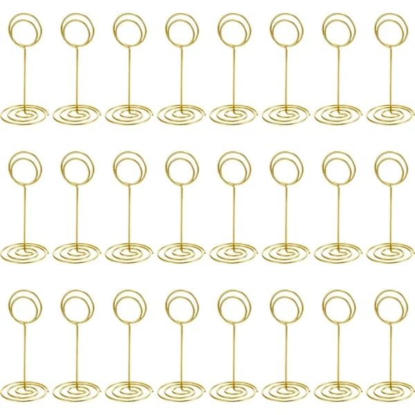24 Stycken Guld Bordsnummerhållare Bröllop Placeringskortshållare