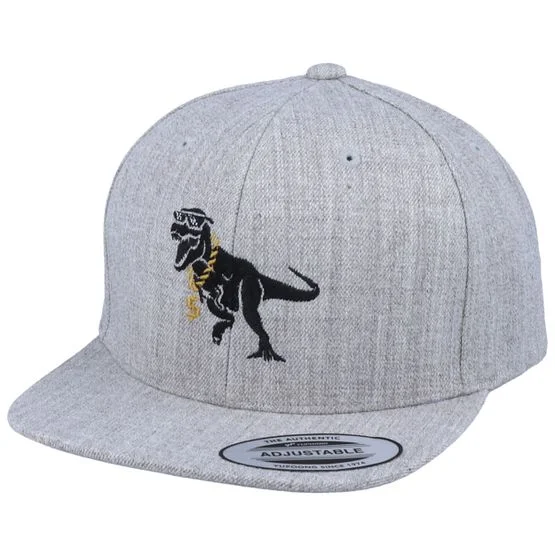 Kiddo Cap - Grijs snapback Cap - Kids Thug Life T-Rex Heather Grey Snapback @ Hatstore