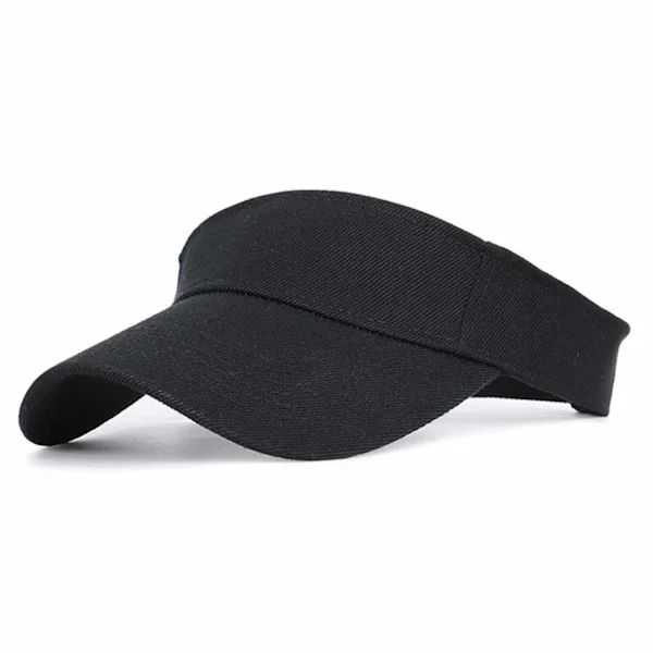 Svart Solskjerm Keps Skjerm Solkeps Clip-on Borrelås svart