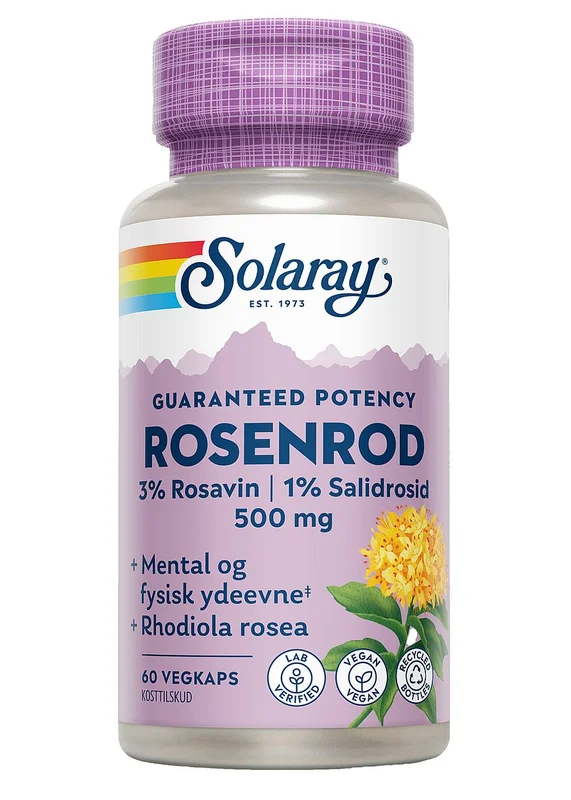 3 for 2 - Solaray Rosenrod 60 veg. kaps., Helse & Madvarer, Energi, Øvrige