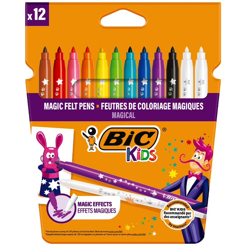 BIC Kids Magic Pyyhittävät Tussikynät 12-setti (5 vuota+)