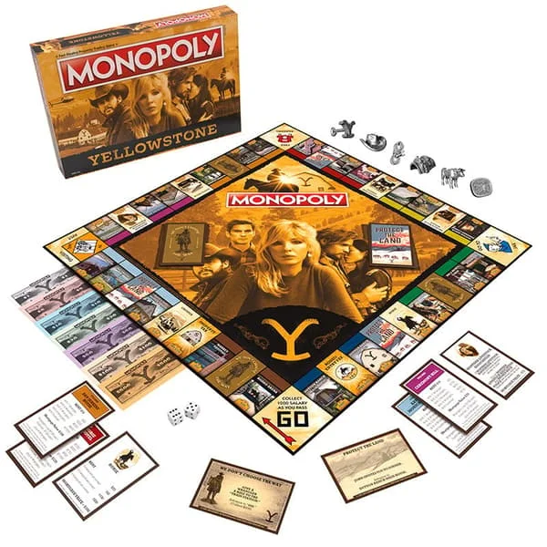Monopol: Yellowstone | Köp, Sälj, Byt Rutor med Platser från Paramount Network-serien | Samlarobjekt Klassiskt Monopol-spel för 6 spelare