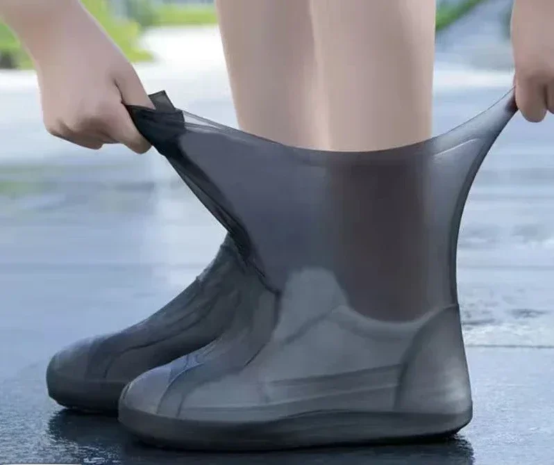AliExpress - 1 Paar wasserdichte Silikon-Überschuhe, lippenbeständige Gummi-Regenstiefel, Regenausrüstung, Überschuhe, Zubehör für regnerische Tage im