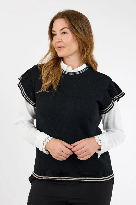 SIGNATURE - Strik Vest - Sort