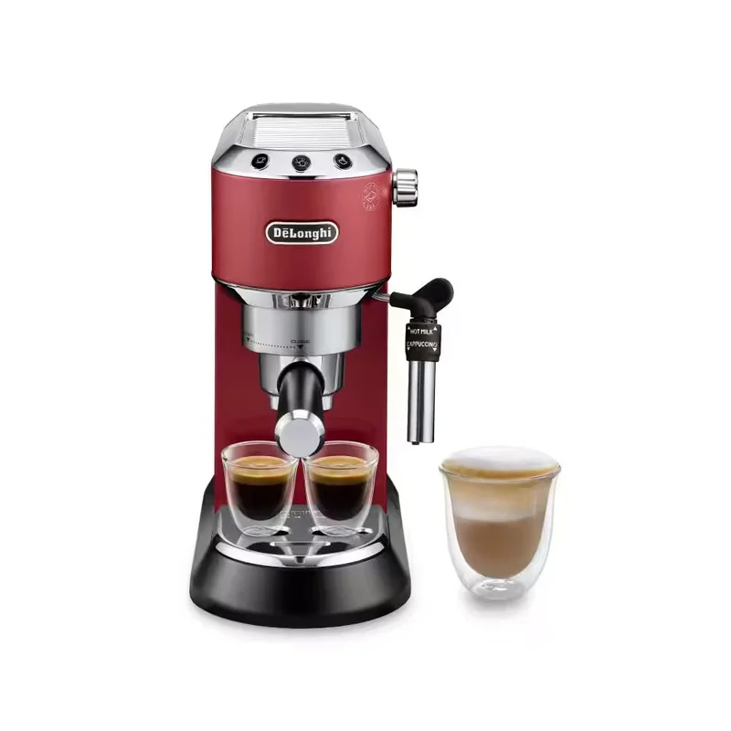 De'Longhi Dedica EC685.R espressomaskin / kaffemaskin med melkeskummer / ESE-pods og malt kaffe