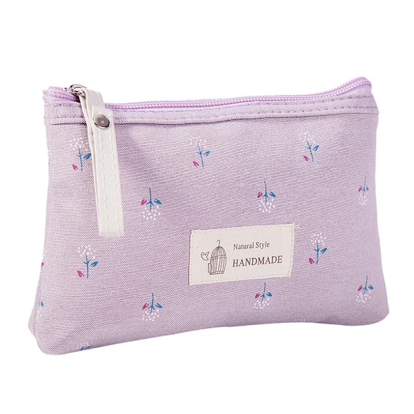 Small Makeup Bag, 1 pc Canvas Travel Cosmetic Bag, Multifunctional Small Toiletry Bag for Girls Holiday Travel