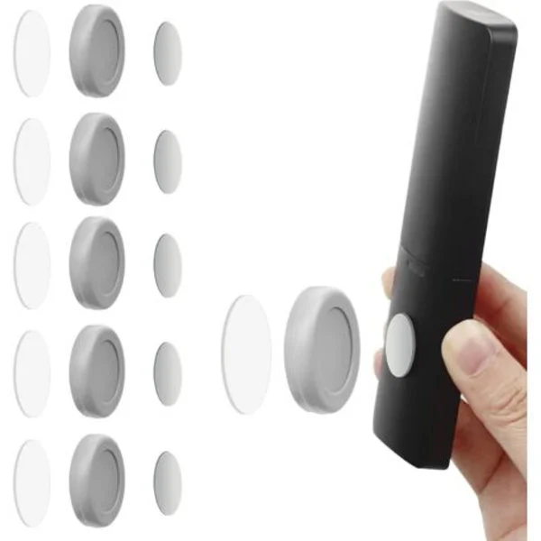 Magnetic Remote Control Holder (5 Pieces, Grey) Wall Mounts Hole-Free Organizer Storage Container for Home Office School Supplies