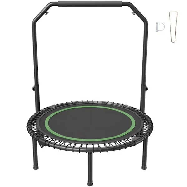 Mini trampolin fleksibel 40 po - Duoku - Fitness trampolin - Maksimal vægt 150 kg - Justerbart skumhåndtag - 4 niveauer af højde