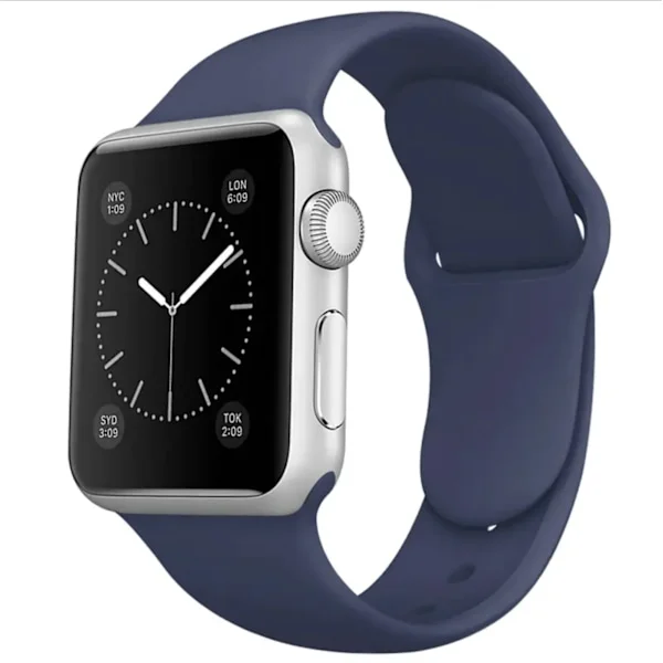 Armband i Silikon Slät Till Apple Watch 38-41mm - Mörkblå