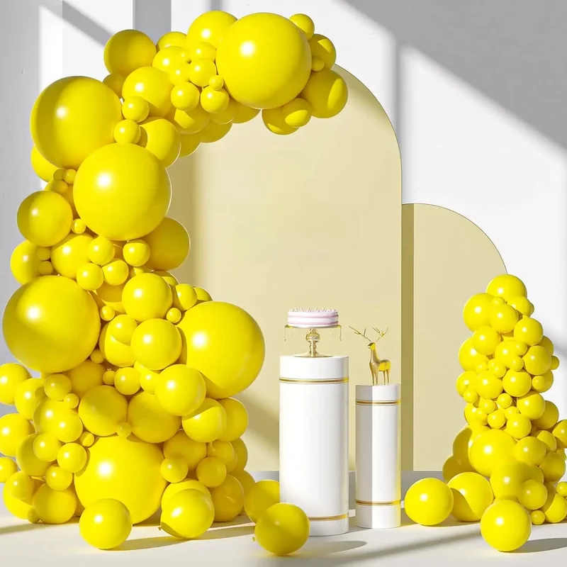 AliExpress - Ensemble d'arche de ballon en latex, jaune, autres couleurs, HT Denci, mariages, révélation du sexe, enterrement de vie de jeune fille, 