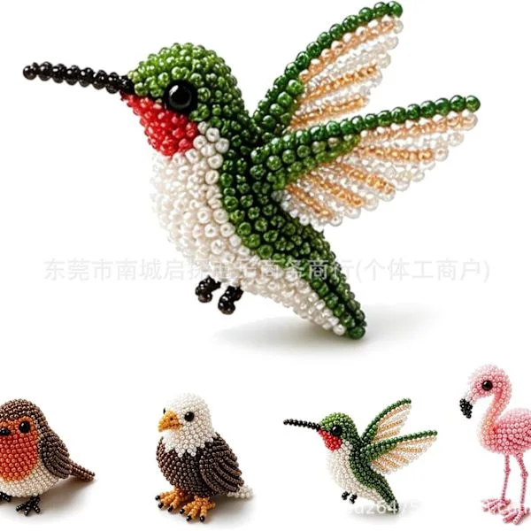 3D Fågel Pärlkit DIY Hantverk Pärlor Set Handgjorda Djursmycken Kreativ Konst Presentkit