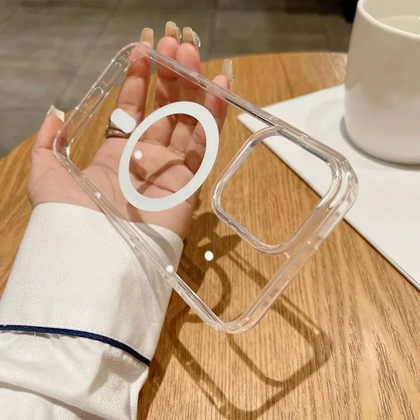 Lyxigt Genomskinligt Magnetiskt Skal kompatibelt med MagSafe kompatibelt iPhone 16 Pro Max 16 Plus Skal Med Kamera Touch Knappar Skal Trådlöst 