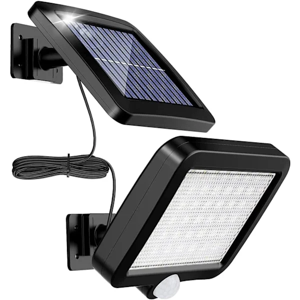 Kampanje Lys Solar Utendørs Med 56 LED bevegelsessensor, SOLAR SOLAR SOLAR IP65 på 120 ° med 5 m kabel [Energiklasse A ++]