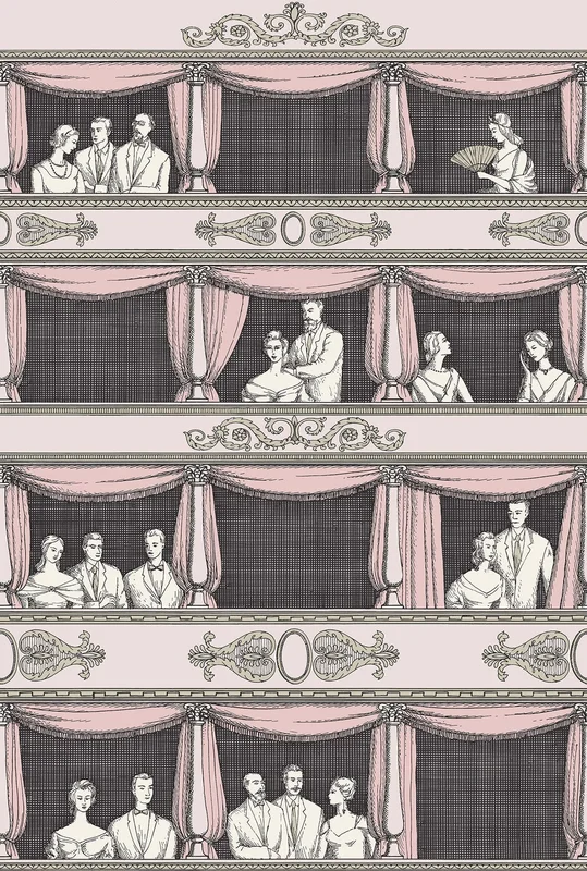 Fornasetti Teatro Wallpaper - Cole & Son Sample / Blush