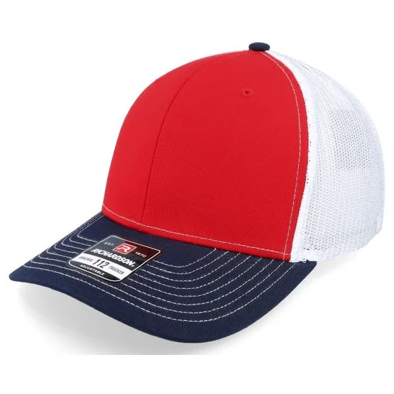 Richardson - Rød trucker Caps - 112 Tri Red/White/Navy Trucker @ Hatstore