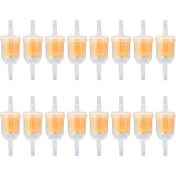 16 Deler Inline Drivstoffilter, Drivstoffilter, Universelt Drivstoffilter med Variabel Filtreringshastighet for Motorsykler 6-8 mm, Scootere