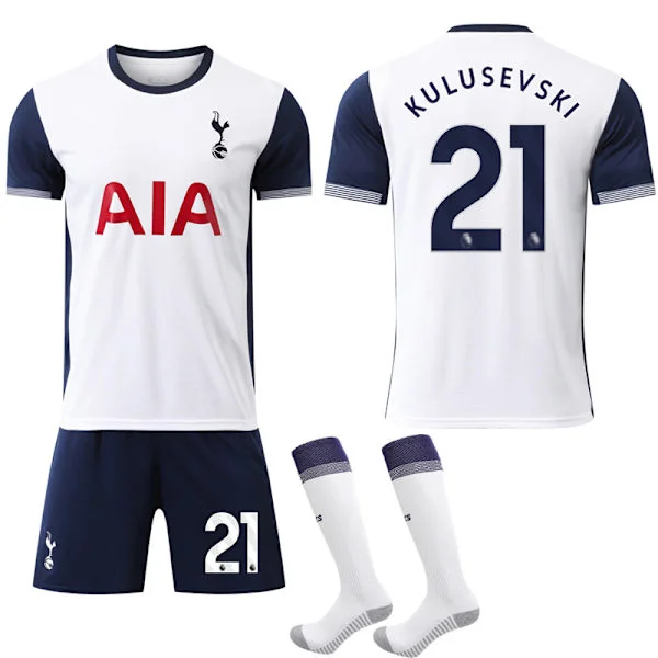 2024-2025 Tottenham Hotspur Barn -pelipaita lapsille ja aikuisille, kotipaita, nro 21 Kulusevski{FY}