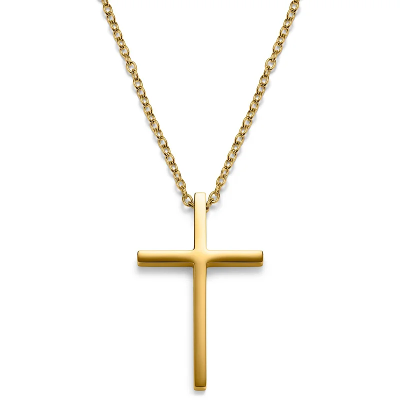 Unity | Collar de cruz dorado para hombres - Collares acero