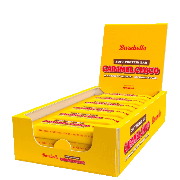 Proteinbars 12 x Barebells Soft Protein Bar 55 g, Caramel Choco - Bodyman.dk