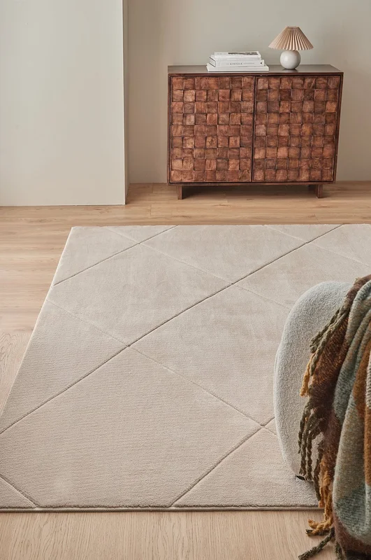 &Home - Teppe Paterna - Beige - Glattvevde tepper - 140X200 - Fra Homeroom
