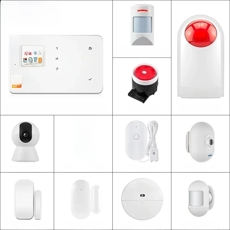 AliExpress - KERUI W184-Capteur de mouvement intelligent Tuya, 4G, WiFi, 101 unité de système d'alarme, sans fil, compatible Alexa, anti-cambriolage, 