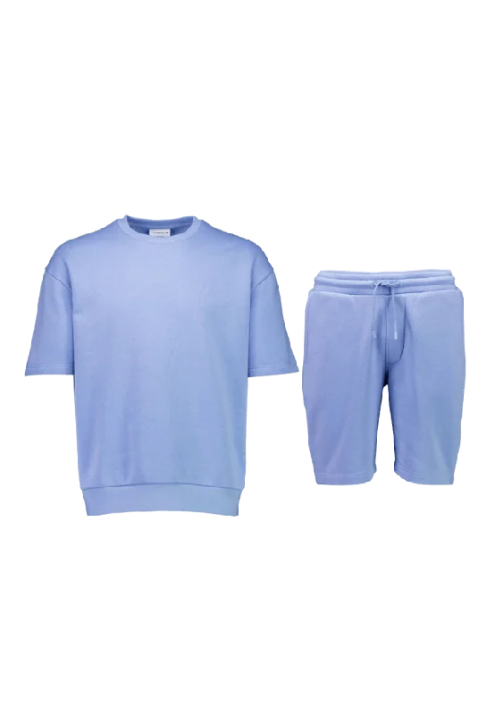 Lindbergh Oversized sweatshirt + shorts Hoodies & sweatshirts Herr Blå M
