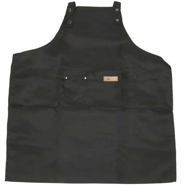 Justerbart forklæde med lommer til mænd og kvinder Grillforklæde til køkkenrestaurant, 68x75 cm Sort