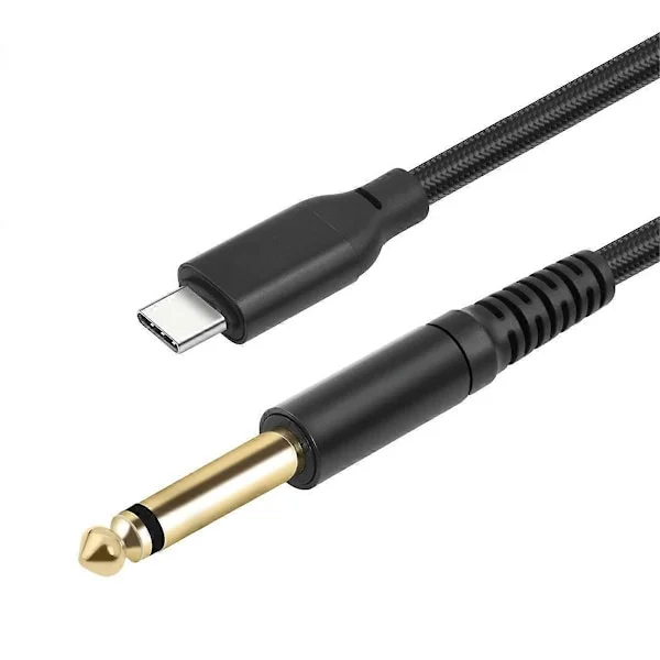 TYPE-C till 6.35mm 1/4 TRS Audio Stereo Kabel Typ C till 6.35mm Aux Jack Sladd för Förstärkare Hemmabio Mixer 100cm