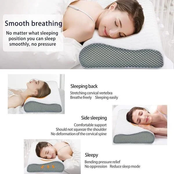 Memory Foam Cervical Kudde, Bekväma Ergonomiska Bågformade Kuddar, Ortopedisk Kudde för Sömn