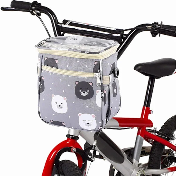 Kids' Bike Handlebar Bag, Bicycle Handlebar Bag for Kids' Scooter, Bike Bag for Wheels with Detachable Shoulder Strap, Waterproof Handlebar Bag