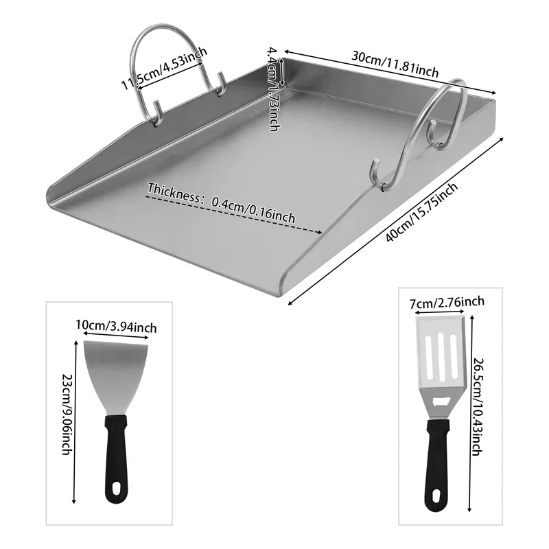 AliExpress - Grillplatte aus Edelstahl, Grillplatte mit abnehmbaren Griffen, Grillplatte für Grills, Camping