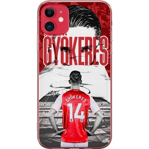 Kompatibelt Mobilskal till Apple iPhone 11 Viktor Gyökeres Arsenal - Fotbollsmotiv med tröja nummer 14 på arenan