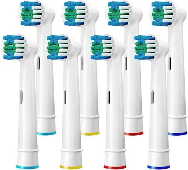 Compatible Replacement Brush Heads for Most Braun Oral B Electric Toothbrushes (8-Pack in White)