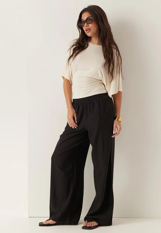 BUBBLEROOM Linen Trousers Black XS
