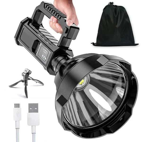 Ficklampa 200000 Lumen Uppladdningsbar, 200000 Lumen Ficklampa, Starkaste Ficklampan, Världens Starkaste Ficklampa, Ficklampa 200000 Lumen (Stor)-FX-