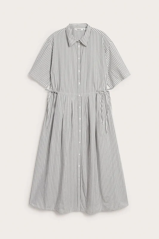 Kappahl | Randig skjortklänning med dragsko Offwhite L | Dam
