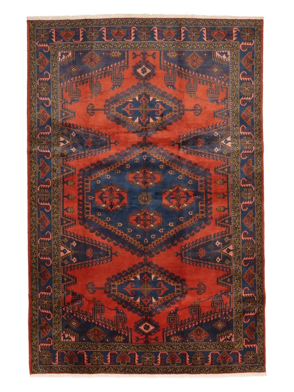 Wiss Rug Hand Knotted 207X307 Black/Dark Red
