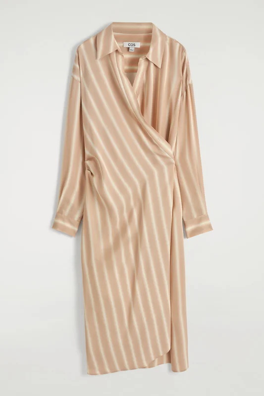 COS Women's Midi Wrap Skjortklänning in Rosa