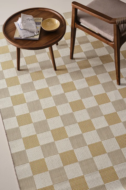 Jotex - Utomhusmatta Polypropylen - Polyester Gul/beige Rutigt SOLANA - Köp Utomhusmattor hos Jotex