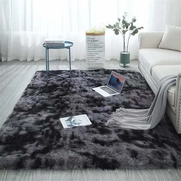 Mjuk matta sovrum lurvig matta lurviga mattor fluffiga färgglada batikmattor matta ny mörkgrå 120 x 200 cm Mörkgrå 120 x 200 cm