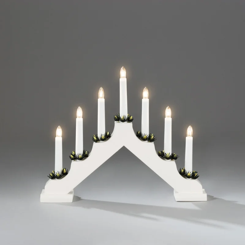 Konstsmide 2262-210 Adventsljusstake 7 ljus vit, Belysning