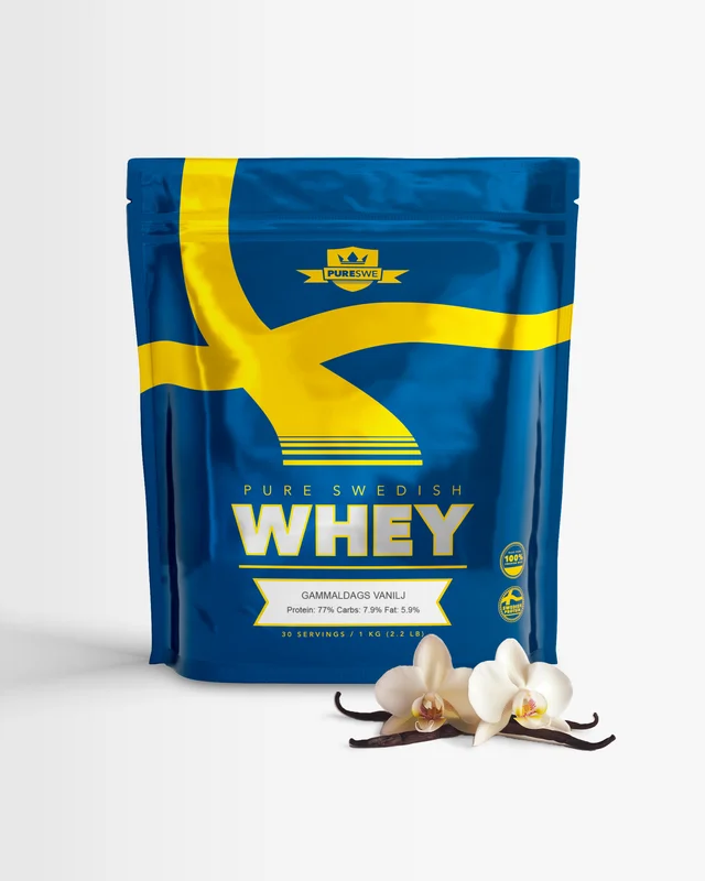 PureSwe Whey, 1 kg, Gammeldags Vanilje – Whey protein, Proteinpulver