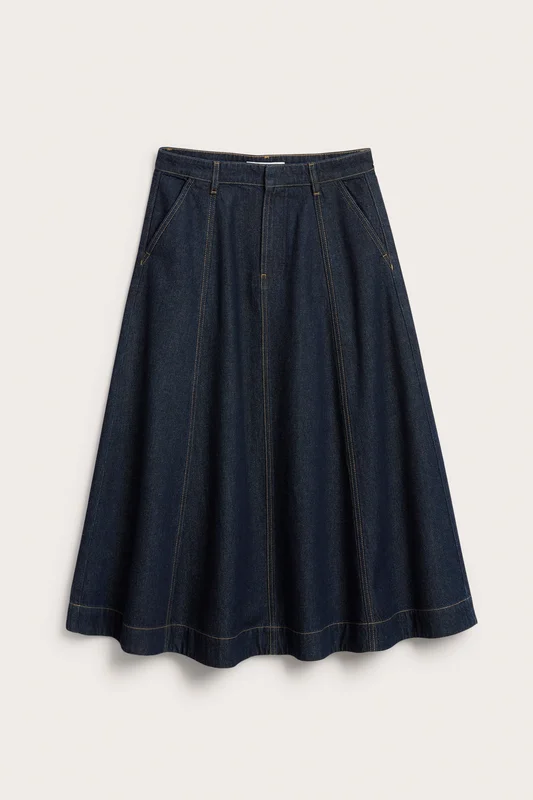Kappahl | Lång jeanskjol Mörk denim 34 | Dam