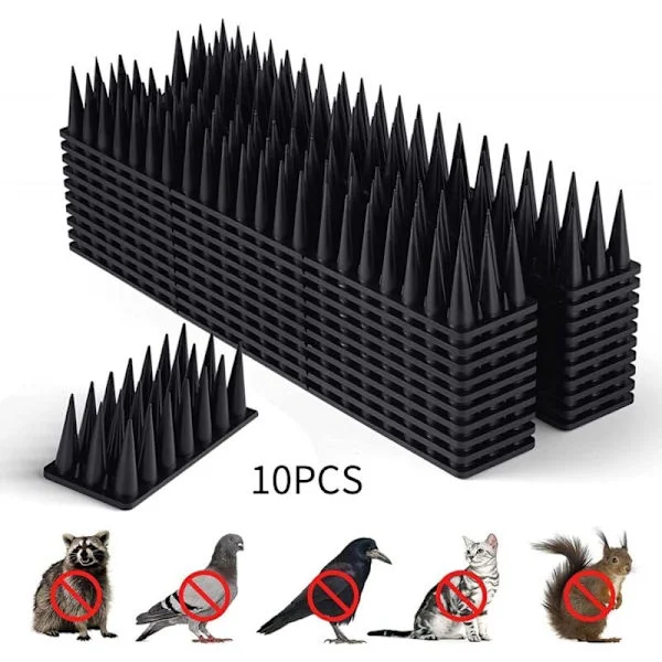 Anti Pigeon Spikes, Anti Pigeon för Balkong Plast, Kattskrämma Kit, Fågelskrämma för att Skrämma Kråkor, Sparvar, Katter - 20 Delar Svart