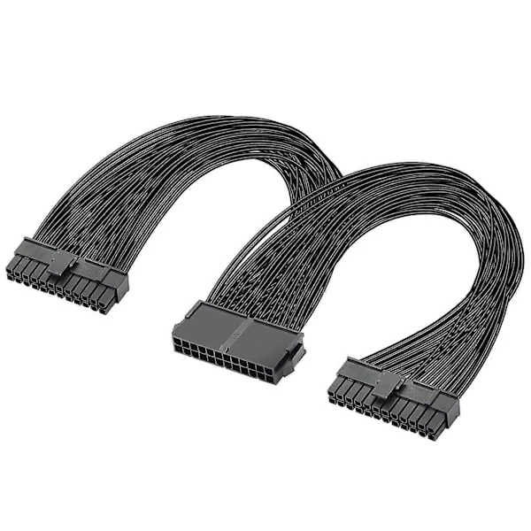 PSU Strömförsörjning 24-Pin ATX Moderkort Splitterkabel, 24Pin(20+4) för ATX Moderkort Förlängningskabel