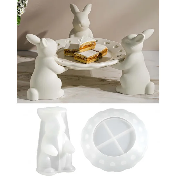 Påsk Silikonform Gjutform - Påskhare Form för Gips, Resin & DIY, Silikonform för Påskdekoration Hobby & Hantverk