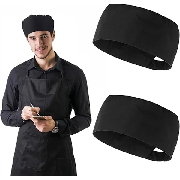 2 stk Unisex kokkelue matservice svart kokkelue justerbar K