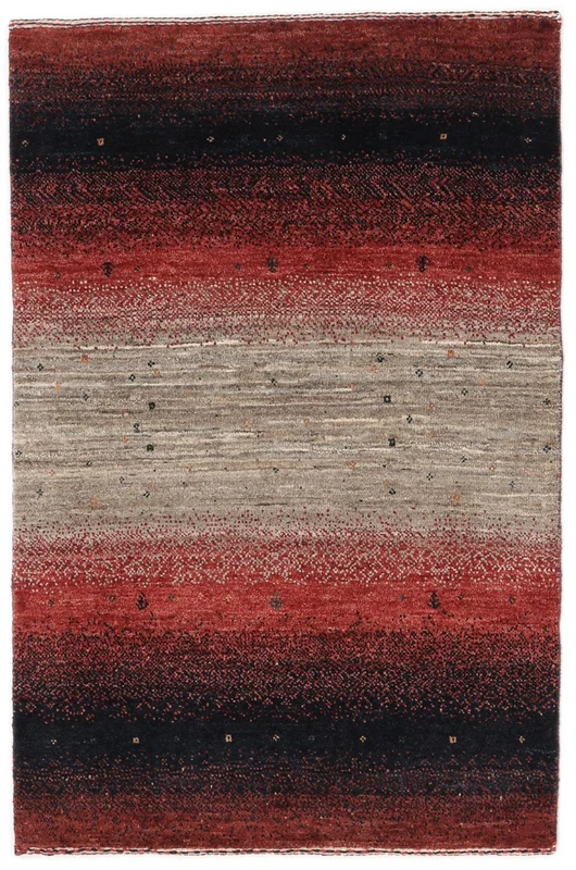 Tecido À Mão Oriental Loribaft Fine Persa Tapete 76X115 Preto/Vermelho Escuro