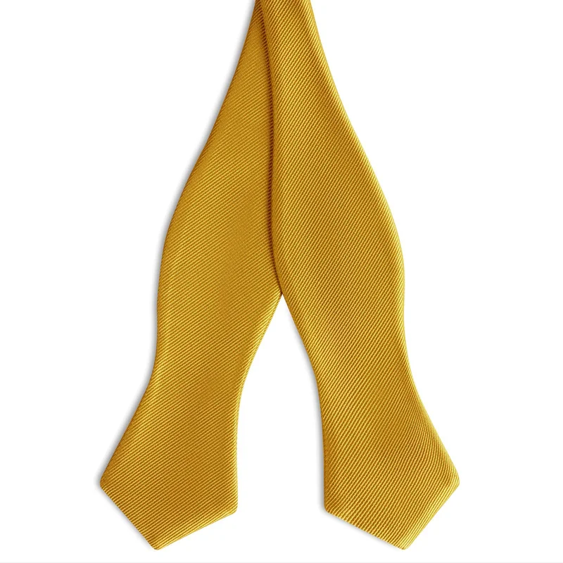 Golden Brown Self-Tie Grosgrain Diamond Tip Bow Tie for Men - Self-tie bow ties