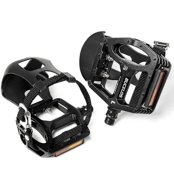 Sykkel Tåklips Pedaler Universal Spin Sykkel Pedal Aluminium Legering Nylon Stropper Sykling Innendørs Trening Spinning Sykkel Trainer Del
